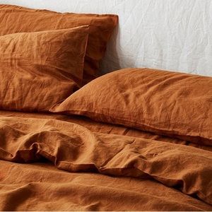 KING DUVET COVER & 2 KING PILLOW CASES - Cinnamon Tobacco color & cotton